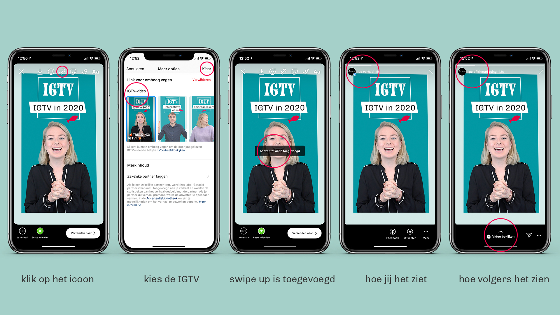 IGTV delen via swipe up